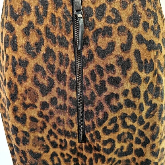 Ann Taylor Animal Print Asymmetrical Short Skirt Size 0 Stretch Wool Blend NEW - Picture 3 of 9